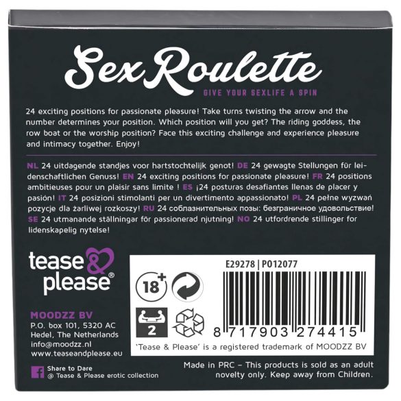 Sex Roulette Kama Sutra - juego erótico de mesa multilingüe