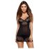 Obsessive Alluria - Camisón y tanga de encaje (negro) - L/XL