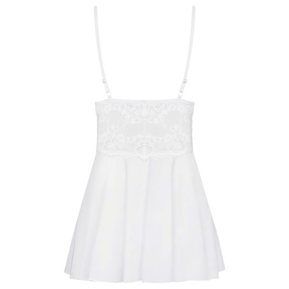 Obsessive - babydoll y tanga de encaje - blanco