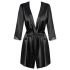 Obsessive Satinia Robe - conjunto bata de satén (negro)