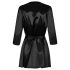 Obsessive Satinia Robe - conjunto bata de satén (negro)