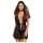 Obsessive Alluria - bata de encaje y tanga (negro) - L/XL