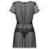 Obsessive Alluria - bata de encaje y tanga (negro) - L/XL