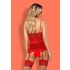 Obsessive Lovica - conjunto de liguero con encaje y tanga (rojo)