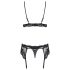 Conjunto de lencería de encaje Obsessive 810-SEG-1 (negro)