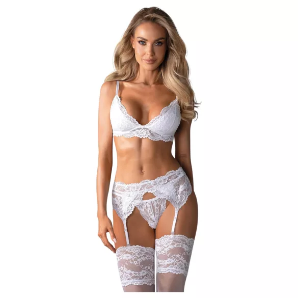 Obsessive - conjunto lencería encaje - blanco