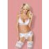 Conjunto de lencería de encaje Obsessive 810-SEG-2 (blanco)