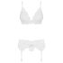 Conjunto de lencería de encaje Obsessive 810-SEG-2 (blanco)