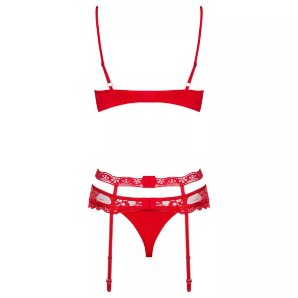Obsessive Heartina - set de lencería - encaje rojo - L/XL