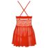 Obsessive 838-BAB-3 - picante babydoll de encaje con tanga (rojo)