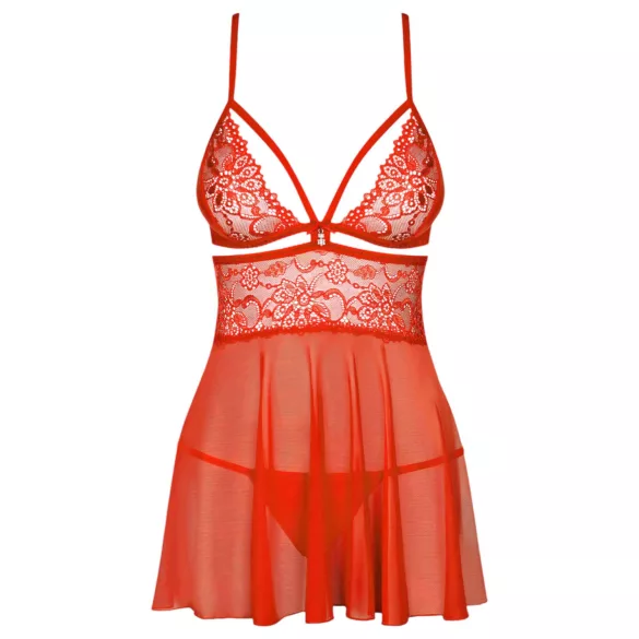 Obsessive - babydoll sexy de encaje con tanga - rojo - L/XL