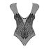 Obsessive B112 - body abierto negro con alas de ángel