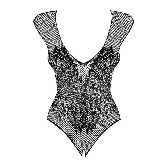 Obsessive B112 - body sexy abierto con alas de ángel - encaje negro - XL/XXL