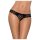 Obsessive Miamor - Tanga de Encaje Abierto con Detalles de Piedras (Negro) - L/XL