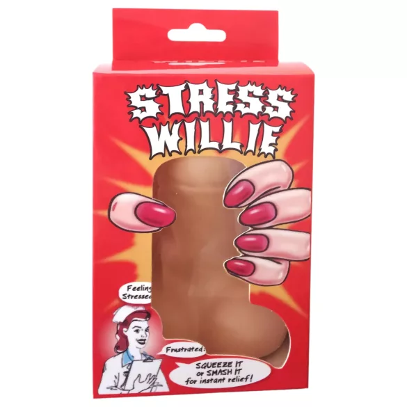 Stress Willie - bola antiestrés pene - color natural