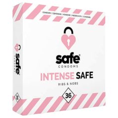   SAFE Intense Safe - Preservativo con estrías y puntos (36 uds)