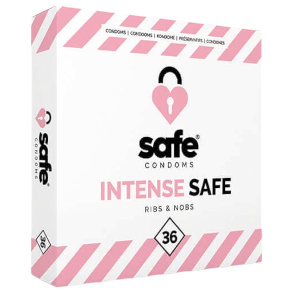 SAFE Intense Safe - Preservativo con estrías y puntos (36 uds)