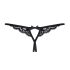 Obsessive 831-THC-1 - Tanga de encaje abierto con lazo pequeño (negro) - L/XL