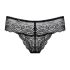 Obsessive Miamor - tanga de encaje con piedras para mujer (negro)