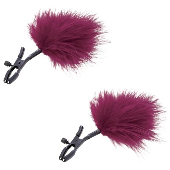 S&M - Pinzas para pezones con plumas (rojas)