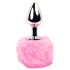 FEELZTOYS - plug anal metálico con cola de conejo (plata-rosa)