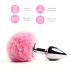 FEELZTOYS - plug anal metálico con cola de conejo (plata-rosa)