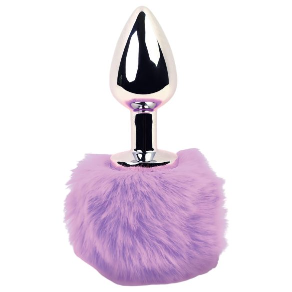 FEELZTOYS - Plug anal de metal con cola de conejo (plateado-lila)