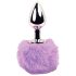 FEELZTOYS - Plug anal de metal con cola de conejo (plateado-lila)