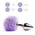FEELZTOYS - Plug anal de metal con cola de conejo (plateado-lila)
