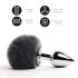 FEELZTOYS Bunny Tails - metal anal plug with bunny tail (silver-black)