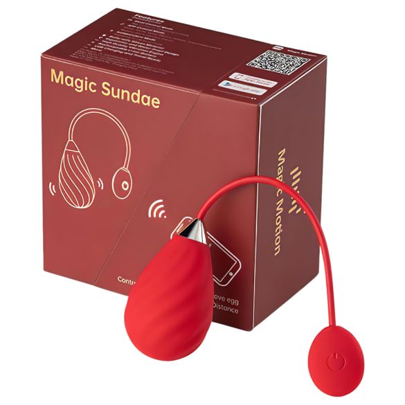 Magic Motion Sundae - huevo vibrador inteligente recargable rojo