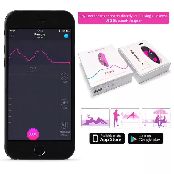 LOVENSE Ferri - vibrador de clítoris inteligente - silicona negro rosa