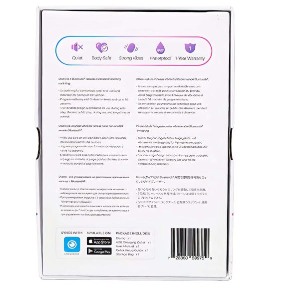 LOVENSE Diamo - anillo vibrador para pene - silicona negra