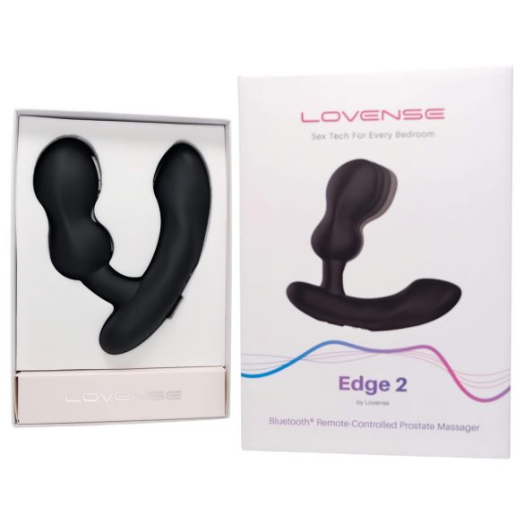 LOVENSE Edge 2 - masajeador prostático vibrador - control app - silicona negra