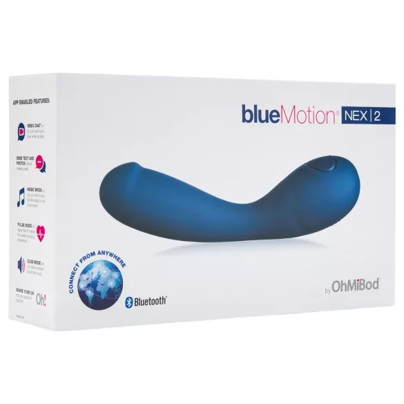 OHMIBOD Bluemotion Nex 2 - vibrador inteligente recargable para el punto G (azul)