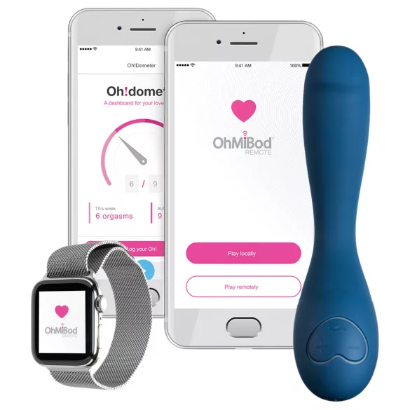 OHMIBOD Bluemotion Nex 2 - vibrador inteligente recargable para el punto G (azul)