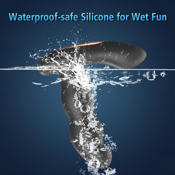 Aixiasia Hiross - vibrador anal rotativo - silicona negra