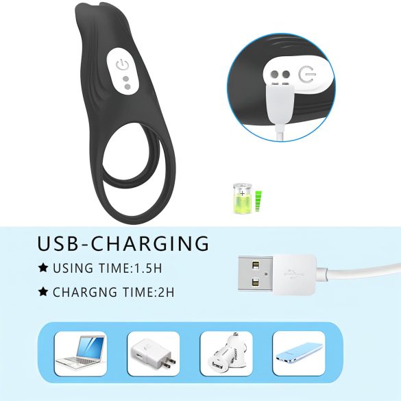 Aixiasia Hoody B - anillo para pene recargable control remoto silicona negro