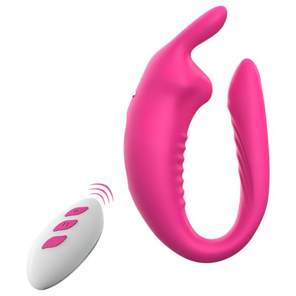 Aixiasia Hera - vibrador para parejas recargable con mando (rosa)