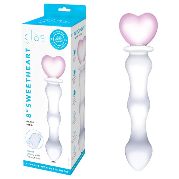 GLAS - dildo de vidrio con corazón (transparente)