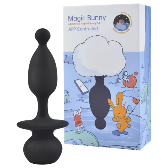 Magic Motion Bunny - plug anal vibrador inteligente con cola de conejo - blanco