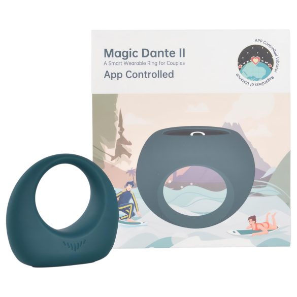Magic Motion Dante II - anillo vibrador inteligente recargable para pene - azul