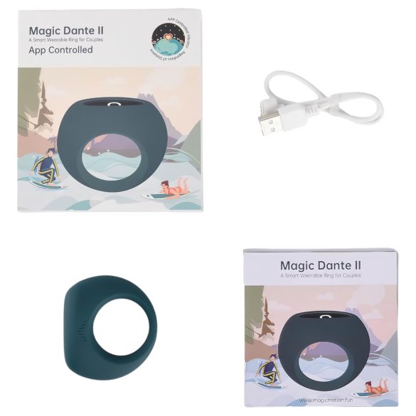 Magic Motion Dante II - anillo vibrador inteligente recargable para pene - azul