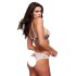 Baci - Set de sujetador floral con encaje + bragas abiertas - M/L