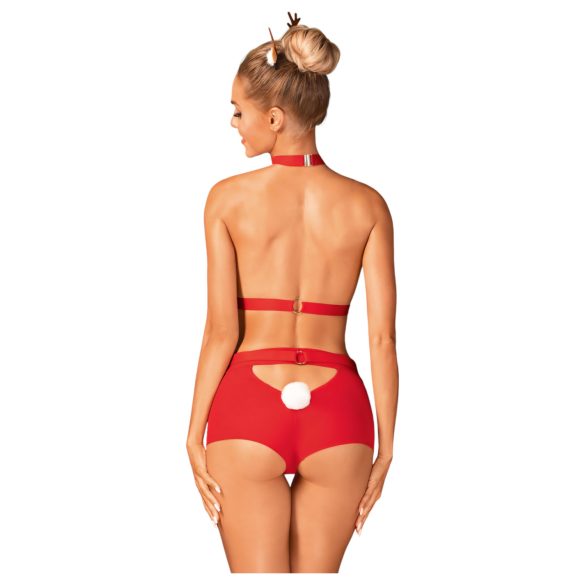 Conjunto de Disfraz de Reno Femenino Obsessive Ms. Reindy (2 piezas) - rojo
