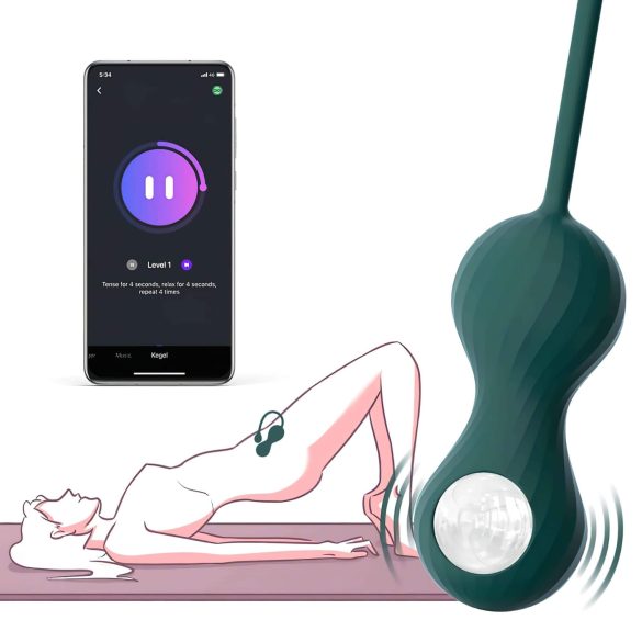 Magic Motion Crystal Duo - bolas kegel inteligentes - silicona verde