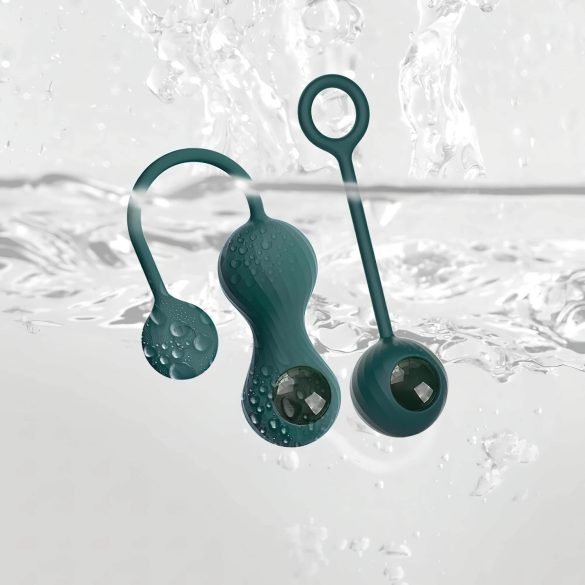 Magic Motion Crystal Duo - bolas kegel inteligentes - silicona verde