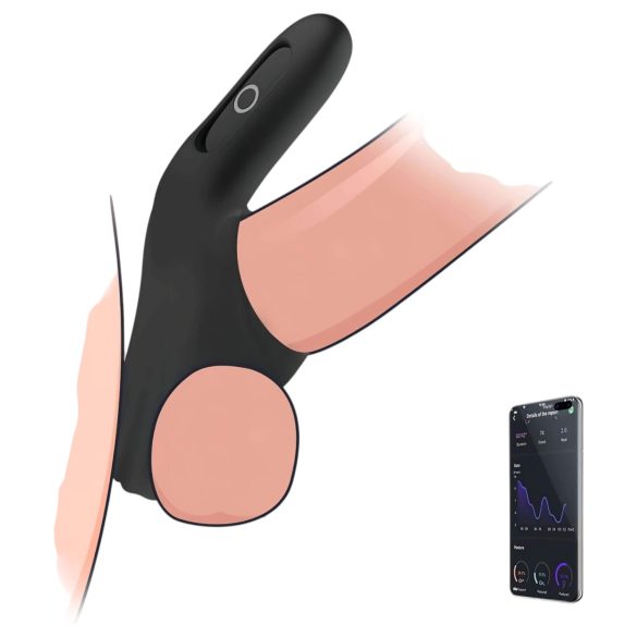 Magic Motion Rise - anillo vibrador para pene recargable inteligente - negro