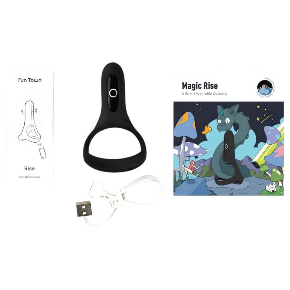 Magic Motion Rise - anillo vibrador para pene recargable inteligente - negro