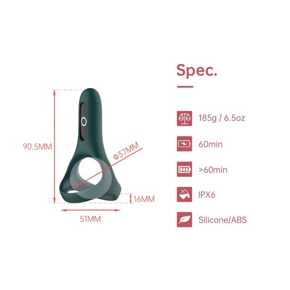 Magic Motion Rise - anillo vibrador inteligente recargable para pene - verde